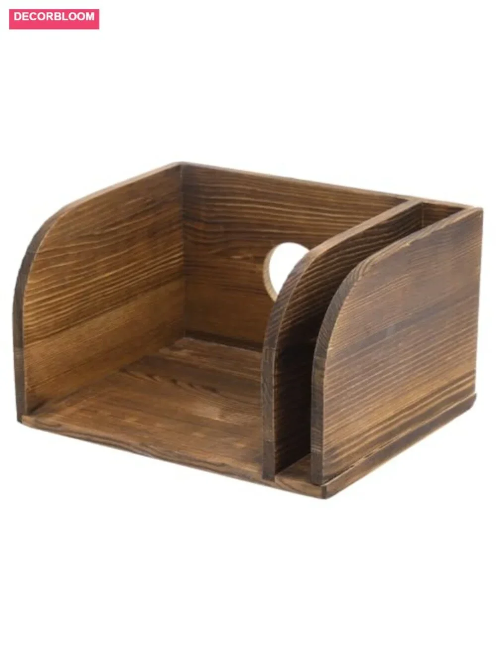 Solid Wood Coffee Bar Organizer Station with Cord Hole for Kitchen Counter